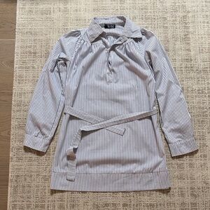 Striped Mini Dress with Belt